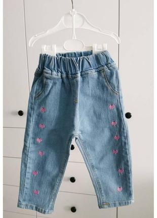 Облегченные джинсы для маленьких модниц 100/1102 фото