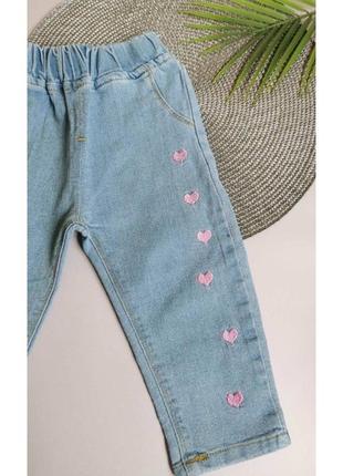 Облегченные джинсы для маленьких модниц 100/1107 фото