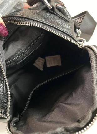 Женский маленький кожаный рюкзак черный polina&eiterou 18135