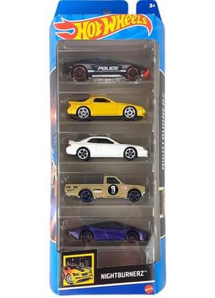 Набор из 5-ти машинок hot wheels - 5-pack - 2022 nightburnerz - hfv93