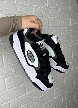 Класні жіночі кросівки adidas smith adi2000 black white чорно-білі