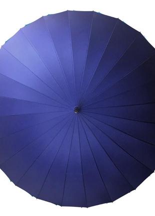 Зонт трость lesko t-1001 dark blue 24 спицы ветрозащитный однотонный от солнца и дождя (k/opt-4472-13228)
