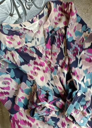 Яркая блуза monsoon состав 100% шелк размер s - m6 фото