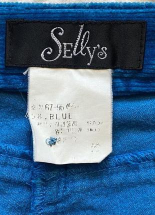 Сине-голубые вельветовые брюки клеш расширенные sally's7 фото