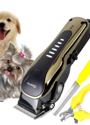 Профессиональная машинка для стрижки собак груминга с когтерезом gemei gm 60631 фото
