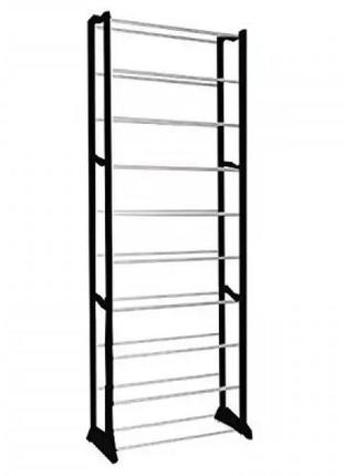 Органайзер для 30 пар обуви 10 полок amazing shoe rack black черная2 фото