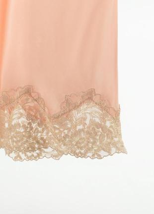 Оранжевая персиковая юбка с кружевом zara new4 фото