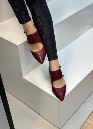 Эксклюзивные туфли из итальянской кожи женские на каблуке шпильке5 фото