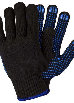 Перчатки трикотажные с пвх точкой р10 оптима (черные) sigma (9442531) -centropt-2 фото