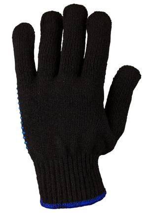 Перчатки трикотажные с пвх точкой р10 оптима (черные) sigma (9442531) -centropt-5 фото