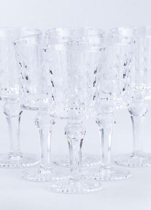 Бокал для вина стеклянный прозрачный набор 6 штук1 фото