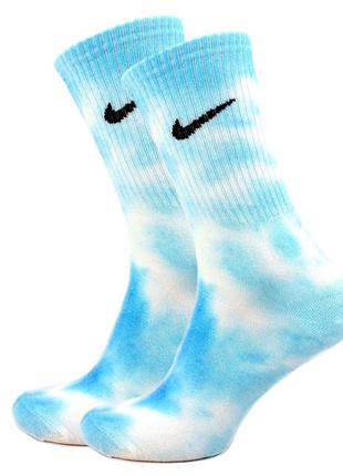 Женские носки nike tie-dye 36-40 color высокие цветные найк тай дай1 фото