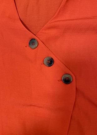 Терокотова блуза на ґудзиках зав'язки на талії вільний рукав primark2 фото