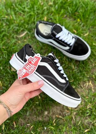 Крутые женские кеды vans old skool classic black white чёрно-белые2 фото