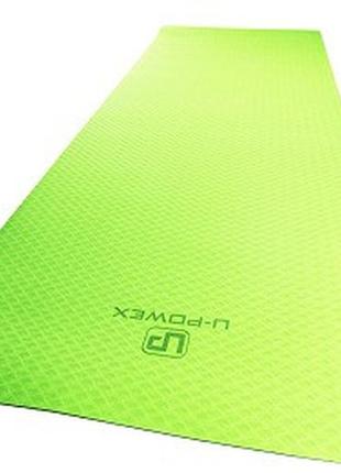 Килимок для йоги та фітнесу u-powex tpe yoga mat green/black (183х61х0.6)3 фото