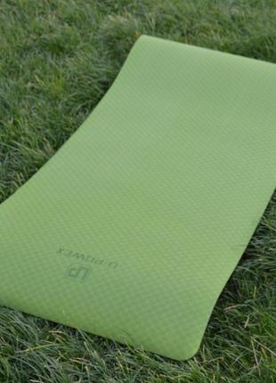 Килимок для йоги та фітнесу u-powex tpe yoga mat green/black (183х61х0.6)6 фото