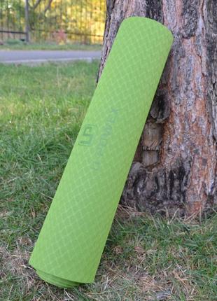 Килимок для йоги та фітнесу u-powex tpe yoga mat green/black (183х61х0.6)5 фото