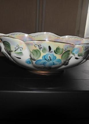 Кисловодский фарфор ссср ладья салатница ручная работа fenix
