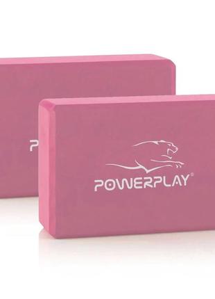 Блок для йоги 2 шт. (пара) powerplay 4006 yoga brick eva рожеві
