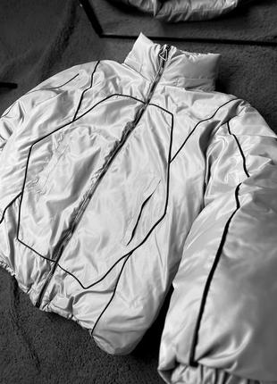 Курточка світло сіра ромб (dp10)2 фото