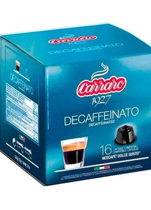 Кава в капсулах carraro decaffeinato, 16 капсул dolce gusto