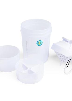 Шейкер спортивний smartshake original2go 600ml pure white (original)3 фото