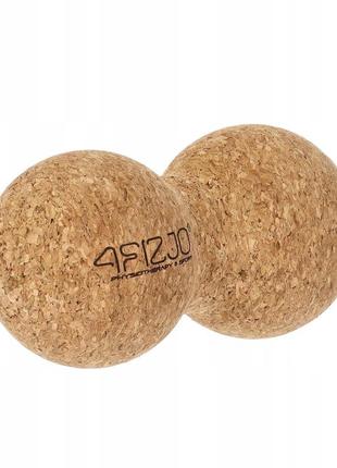 Масажний м'яч подвійний 4fizjo lacrosse duoball cork 6.5 x 13.5 см 4fj0568