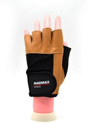 Рукавички для фітнесу madmax mfg-444 fitness brown s2 фото