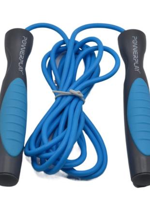 Скакалка powerplay 4204 classic jump rope блакитна (2,7m.)5 фото