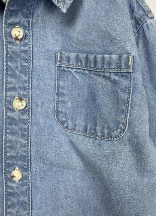 Новая рубашка джинсовая легкая 98-104см/3-4р унисекс primark4 фото