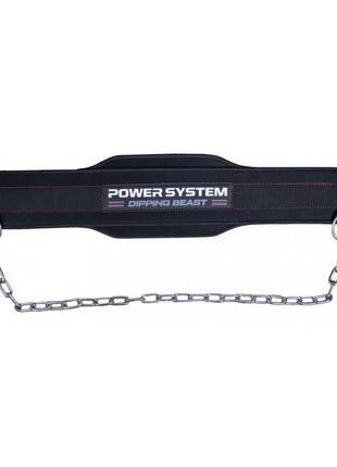 Пояс для обтяжень з ланцюгом power system ps-3860 dipping beast неопреновий black/red2 фото