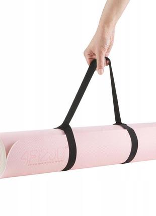 Килимок (мат) спортивний 4fizjo tpe 180 x 60 x 0.6 см для йоги та фітнесу 4fj0375 pink/grey3 фото