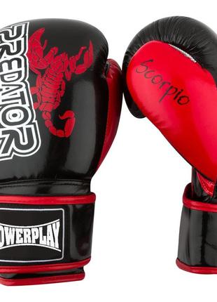 Боксерські рукавиці powerplay 3007 scorpio чорні карбон 14 унцій3 фото