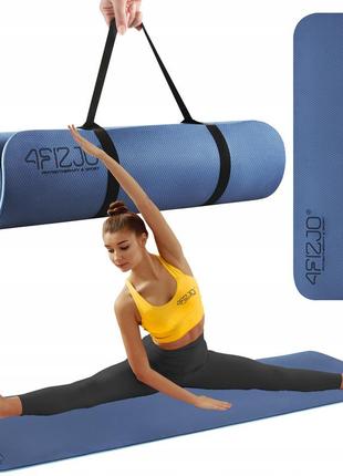 Коврик (мат) спортивный 4fizjo tpe 180 x 60 x 1 см для йоги и фитнеса 4fj0389 blue/sky blue