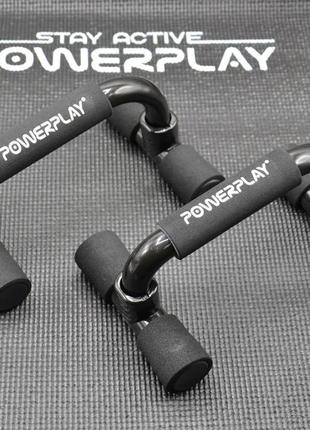 Упори для віджимань powerplay 4316 push up bars пластикові (скошені)9 фото