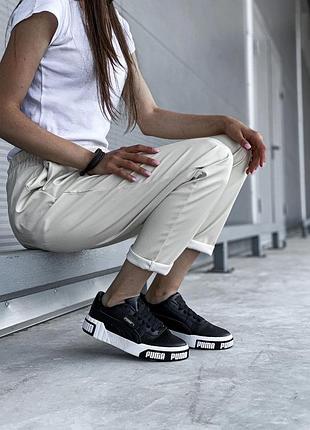 Кроссовки puma cali white black женские кожаные пума весна puma suede, adidas samba, nike air max, nike air Challenger 1
