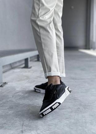 Кроссовки puma cali white black женские кожаные пума весна puma suede, adidas samba, nike air max, nike air force 18 фото