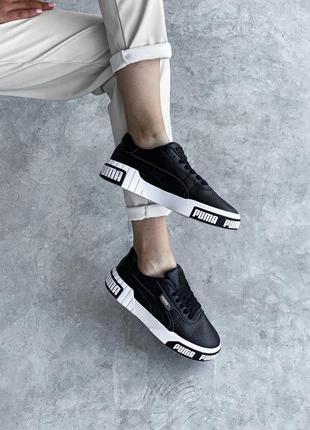 Кроссовки puma cali white black женские кожаные пума весна puma suede, adidas samba, nike air max, nike air force 13 фото