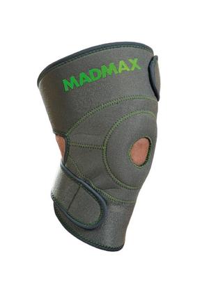 Наколінник madmax mfa-295 zahoprene universal knee support dark grey/green (1шт.)2 фото