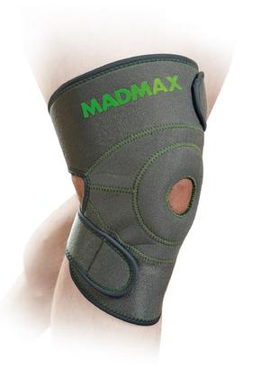 Наколінник madmax mfa-295 zahoprene universal knee support dark grey/green (1шт.)1 фото