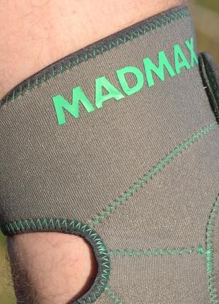 Наколінник madmax mfa-295 zahoprene universal knee support dark grey/green (1шт.)6 фото