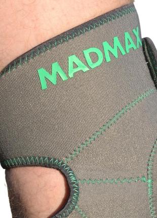 Наколінник madmax mfa-295 zahoprene universal knee support dark grey/green (1шт.)4 фото