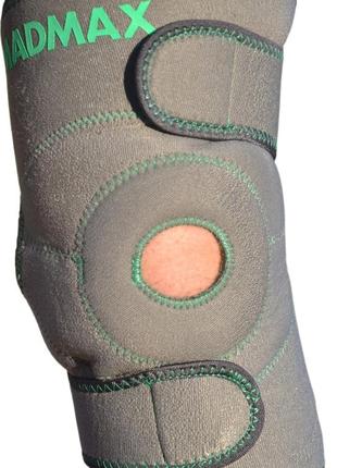 Наколінник madmax mfa-295 zahoprene universal knee support dark grey/green (1шт.)3 фото