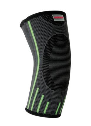 Компресійний налокітник madmax mfa-283 3d compressive elbow support dark grey/neon green (1шт.) l1 фото