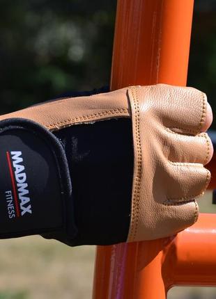 Рукавички для фітнесу madmax mfg-444 fitness brown m7 фото