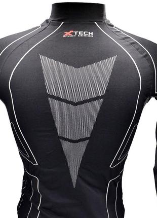 Термокофта з комірцем (лонгслів) x tech maglia race 3 munica lunga  lupetto nero xxl/xxxl чорна6 фото