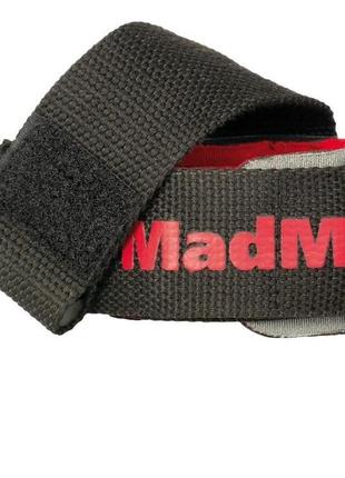 Лямки для тяги madmax mfa-332 pwr straps+  black/grey/red