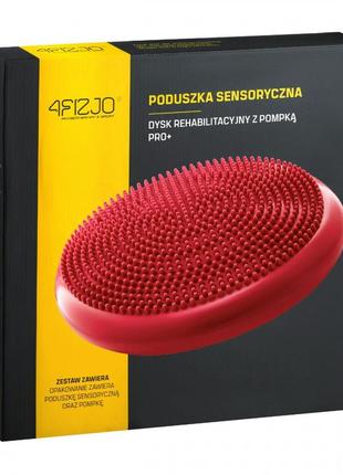 Балансувальна подушка-диск 4fizjo pro+ 33 см (сенсомоторна) масажна 4fj0312 red4 фото