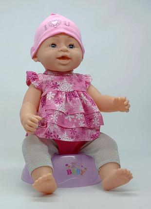 Пупс дівчинка star toys "warm baby" 42 см п'є, пісяє, плаче wzj030-5203 фото