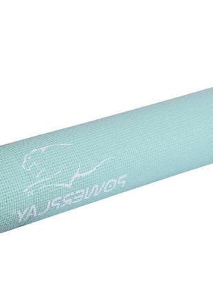 Килимок для йоги та фітнесу powerplay 4010 pvc yoga mat м'ятний (173x61x0.6)8 фото